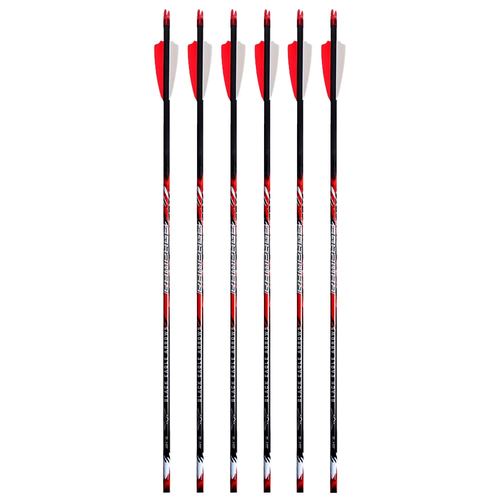 Black Eagle 17/64&quot; Factory Fletched Arrow Rampage 2.5&quot; Shield Cut 6 Pk .001&quot;-250 33825