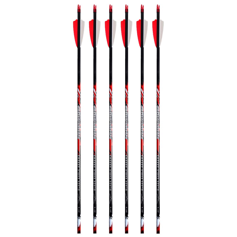 Black Eagle 17/64&quot; Factory Fletched Arrow Rampage 2.5&quot; Shield Cut 6 Pk .001&quot;-300 33826