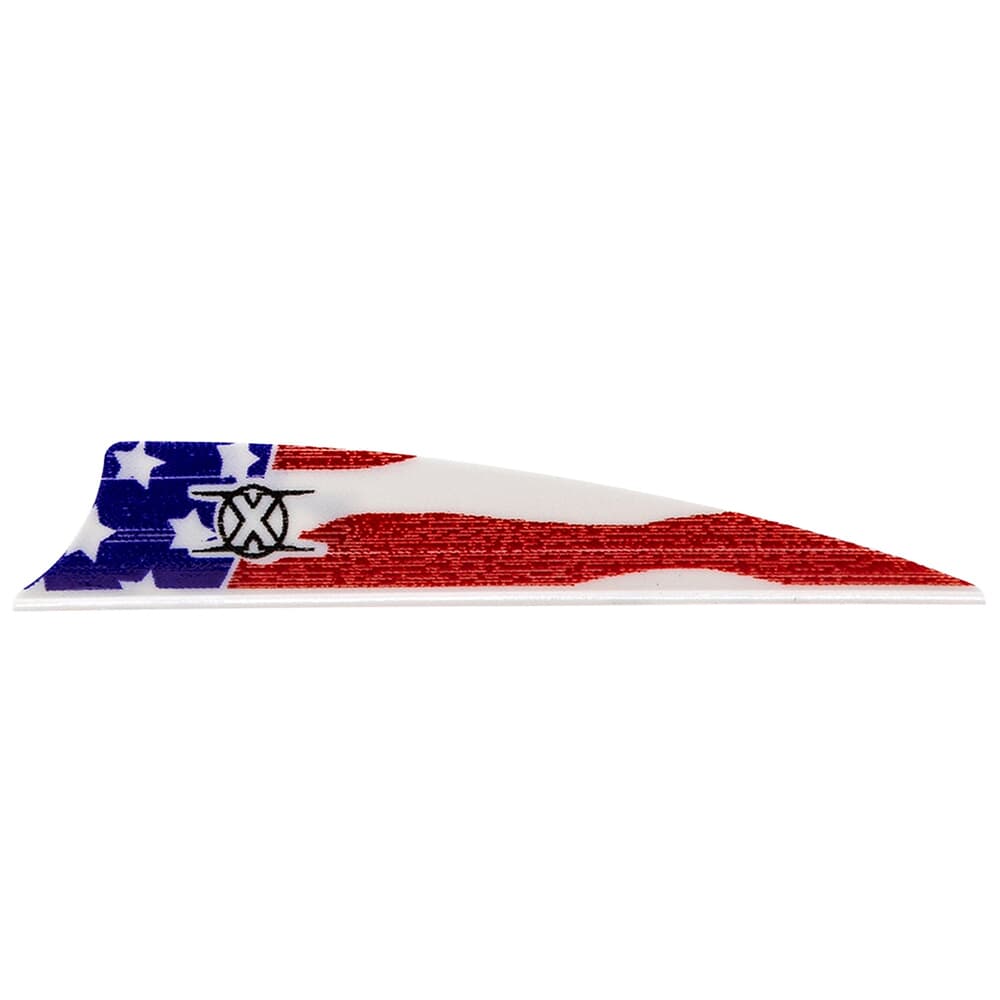 Bohning X Vane 3&quot; Shield Cut American Flag 100pk 10772AF3S