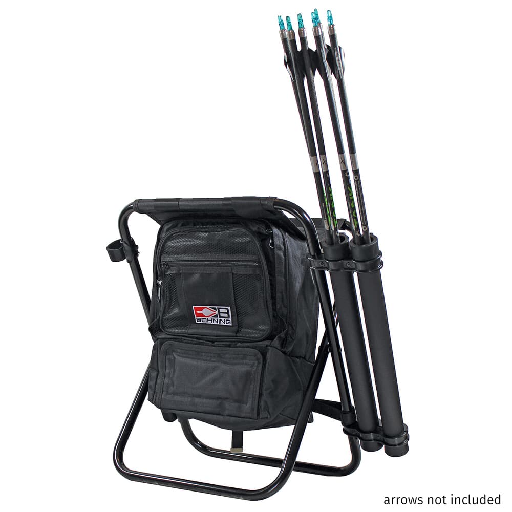 Bohning Shooters Stool w/Arrow Tubes &amp; Umbrella Holder Black 701058BK