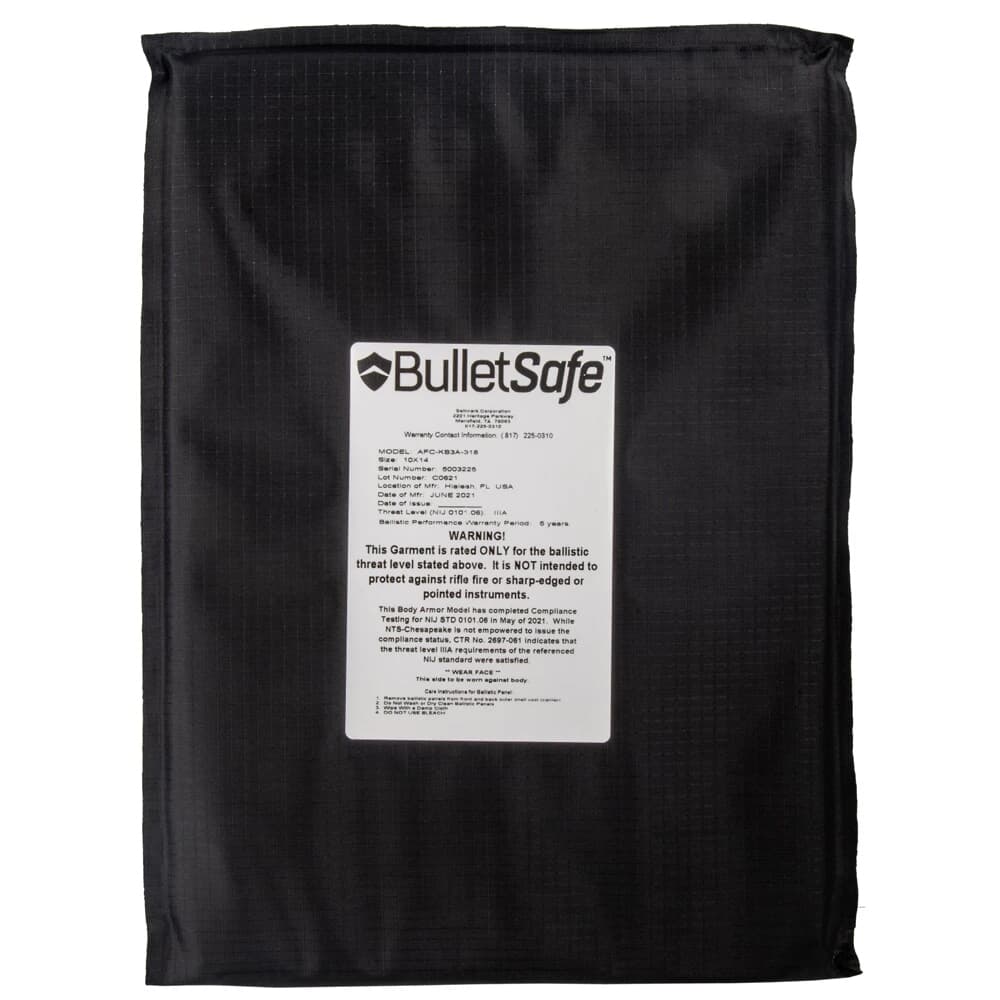 BulletSafe Bulletproof Backpack Panel Level IIIA BS56005