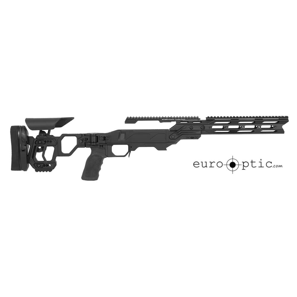 Cadex Lite Strike Chassis (for Remington 700) Long Action, Skeleton Buttstock, 20 MOA, sleeve SSSF 3.715, Top rail screws Black. MPN STKLT-REM-RH-LA-BLK