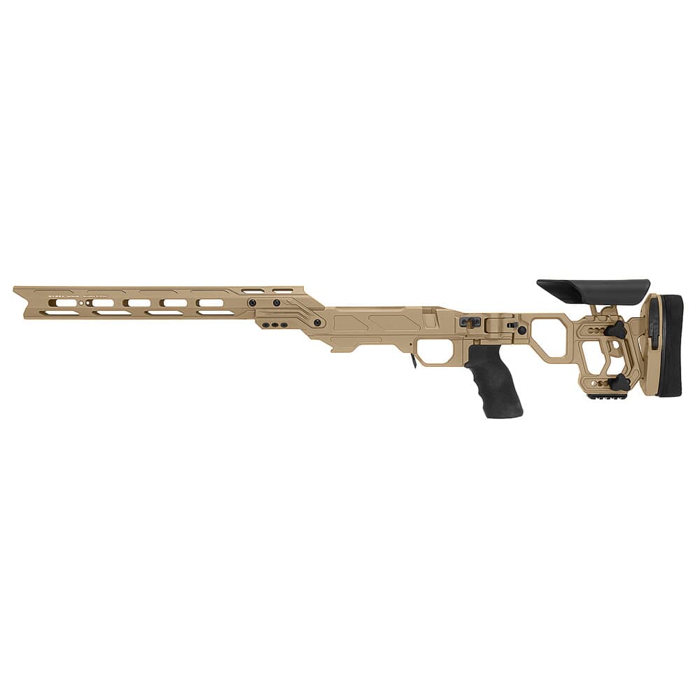 Cadex Defense Lite Competition M-LOK Tan Tikka-T3 SA for Accu-Mag LH Skeleton Folding DSSF 3.055&quot; Chassis STKLCP-TIK-LH-SA-B-NA-B-TAN