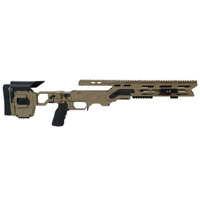 Cadex Dual Strike Sako TRG-22 SA .308 Win. Hybrid Tan/Black Skeletonized Chassis STKDL-SKO-RH-XSA