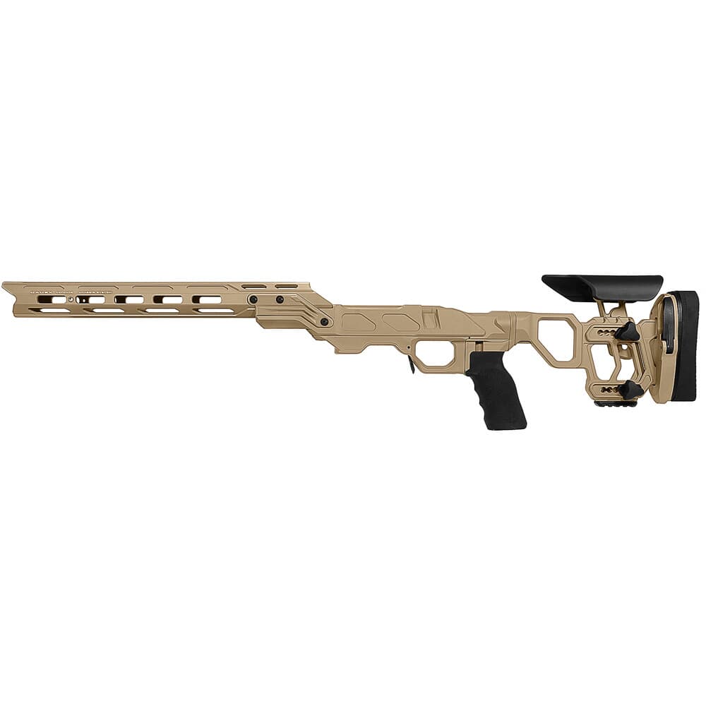 Cadex Defense Field Competition M-LOK Tan Tikka-T3 SA for Accu-Mag LH Skeleton Fixed DSSF 3.055&quot; Chassis STKFCP-TIK-LH-SA-B-NA-B-TAN