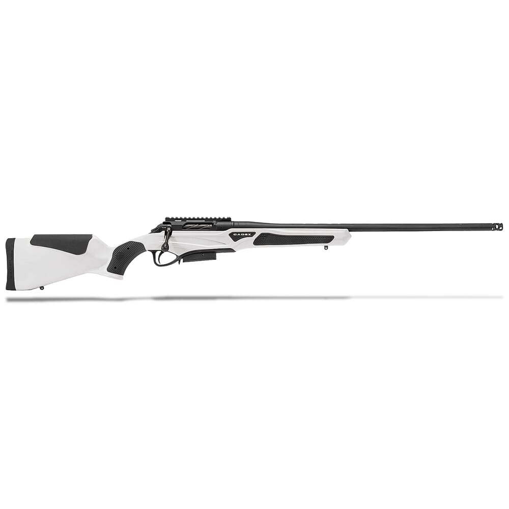 Cadex Defense CDX-R7 SPTR LA .338 Lapua Mag 26" 1:9.5" Sporter Bbl Hybrid White/Black Rifle w/Hunting-Style MB CDXR7-SPTR-338-26-DI00-D4D1N-HWB
