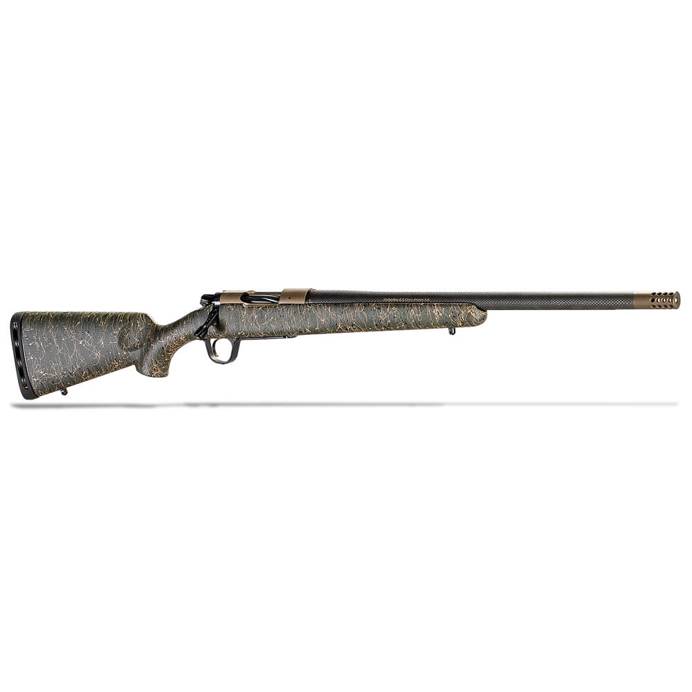 Christensen Arms Burnt Bronze Ridgeline 6.5 Creedmoor 24&quot; 1:8&quot; Green w/ Black &amp; Tan Webbing Rifle 801-06020-00