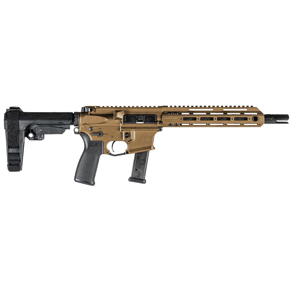 Christensen Arms CA9MM 9mm 10.5" 1:10" M-LOK Burnt Bronze AR Pistol w/SBA3 Tactical Brace 801-11007-01