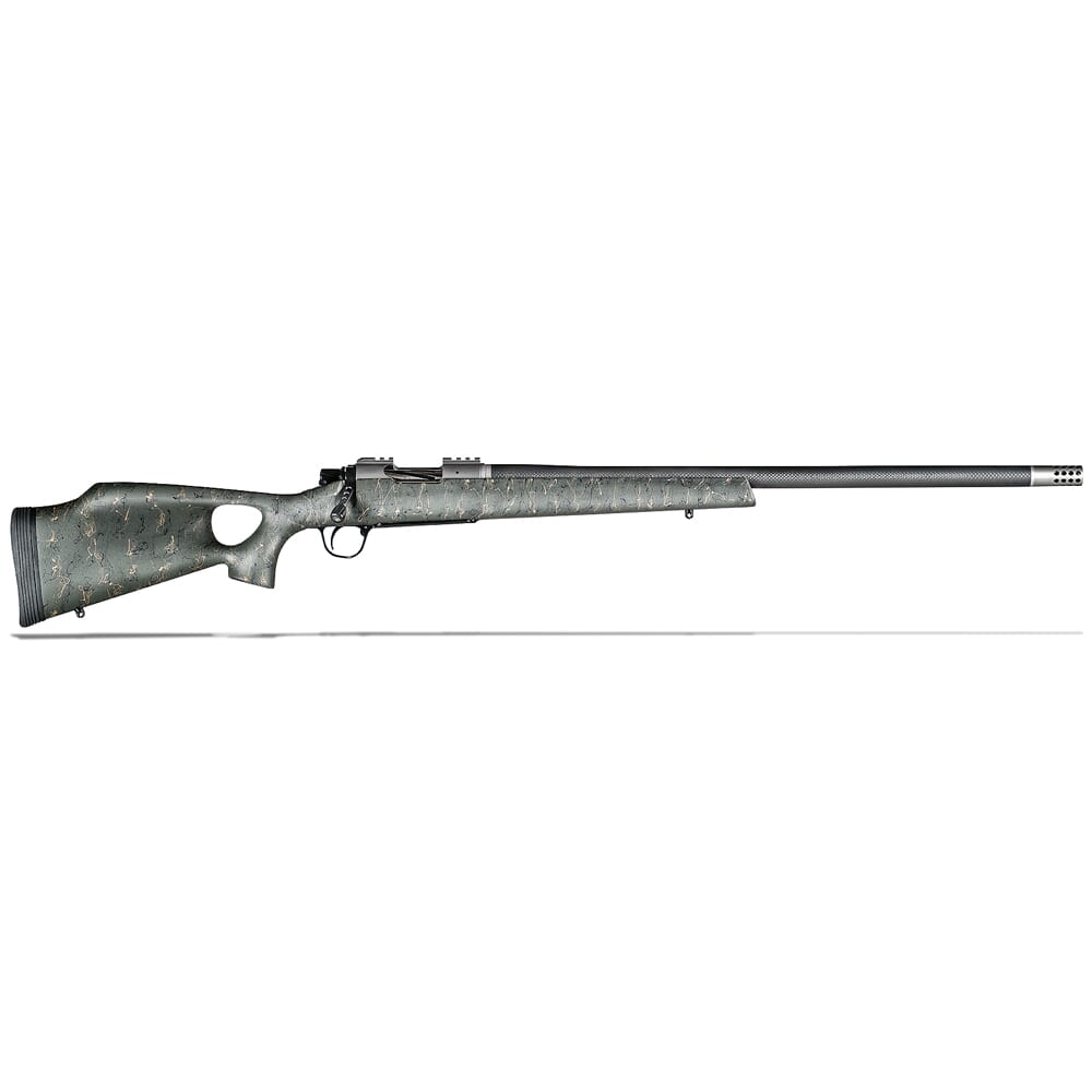 Christensen Arms Summit Ti-TH 6.5 Creedmoor 24" Thumbhole Green W/Black And Tan Webbing Rifle CA10269-H14223