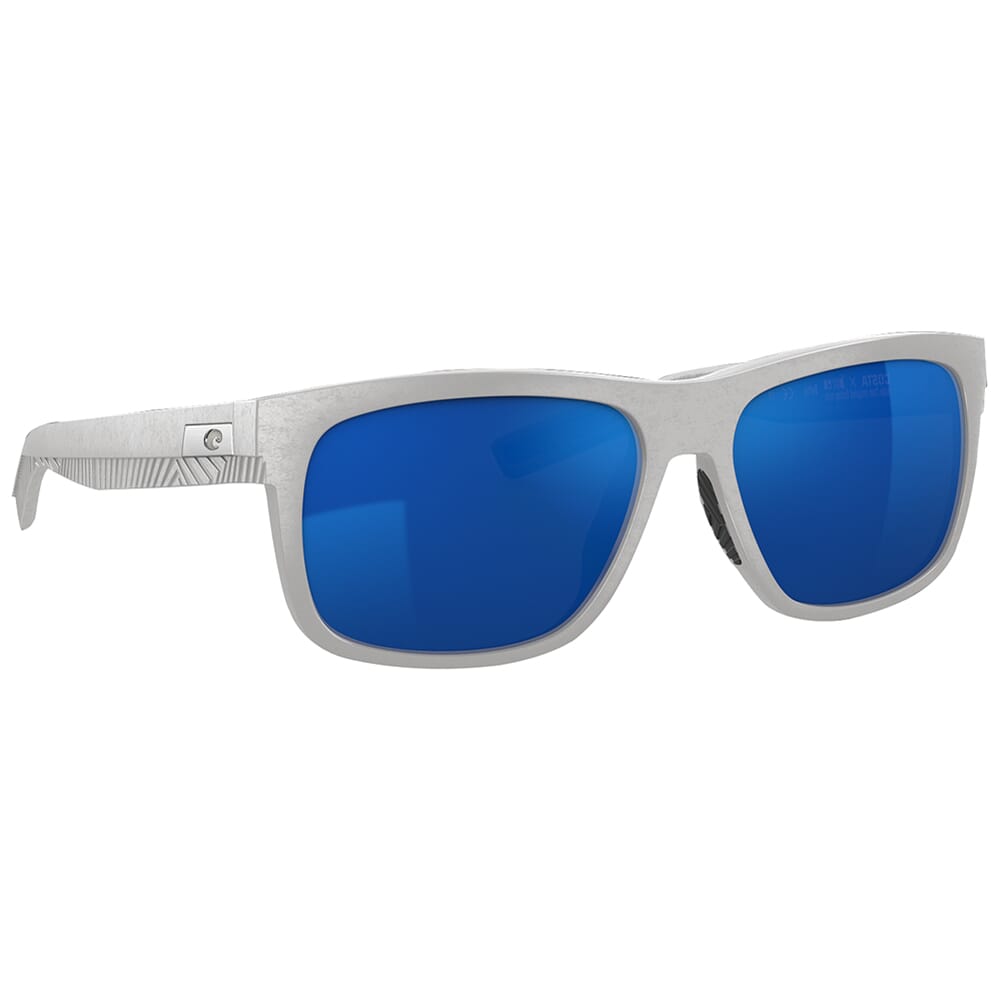 Costa Baffin Net Light Grey Frame Sunglasses w/Blue Mirror 580G Lenses 06S9030-90300558