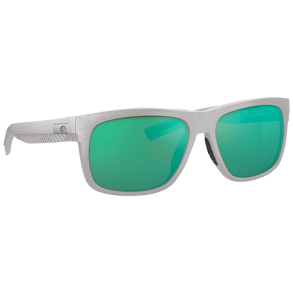 Costa Baffin Net Light Grey Frame Sunglasses w/Green Mirror 580G Lenses 06S9030-90300658