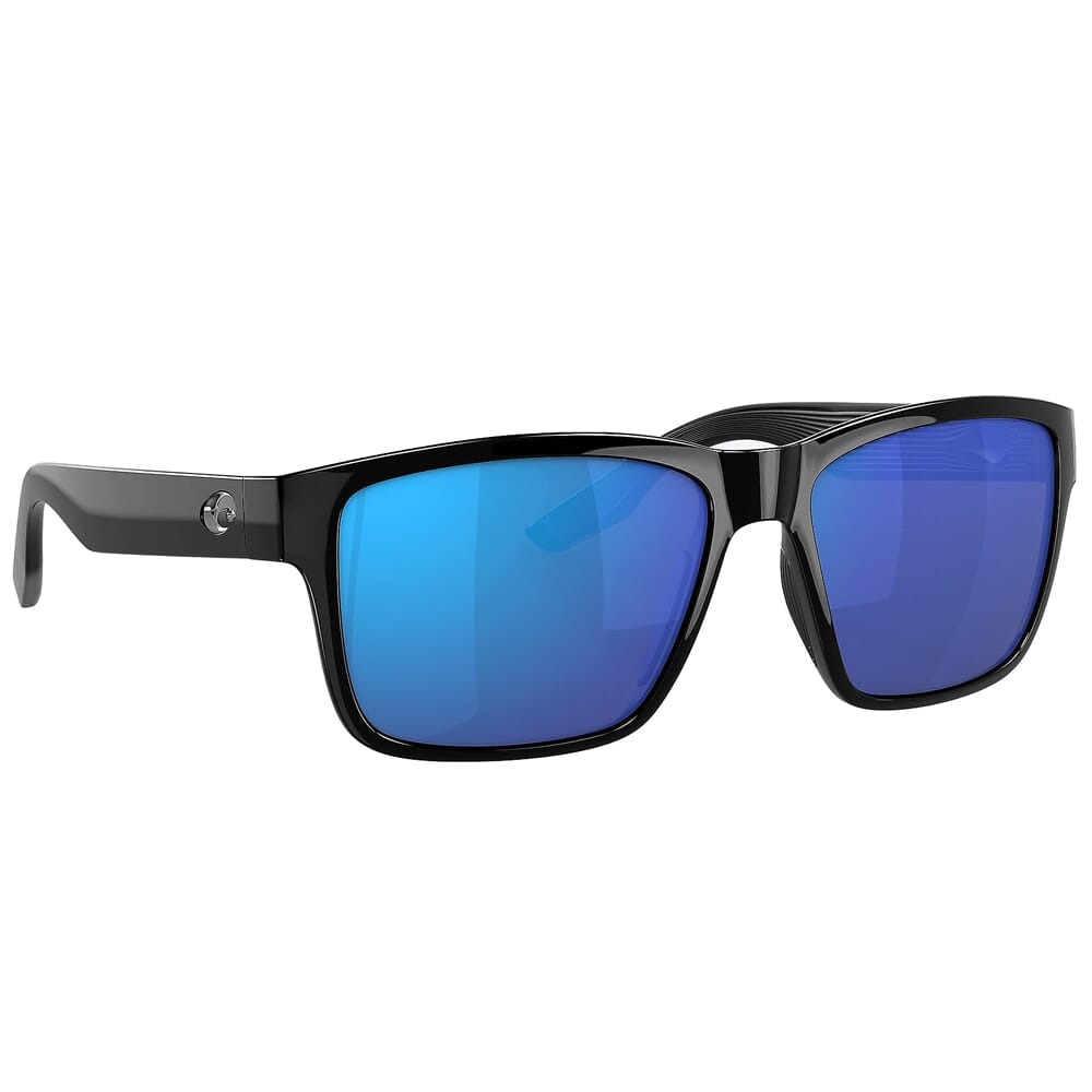 Costa Paunch Black Sunglasses w/Blue Mirror 580G Lenses 06S9049-90490157