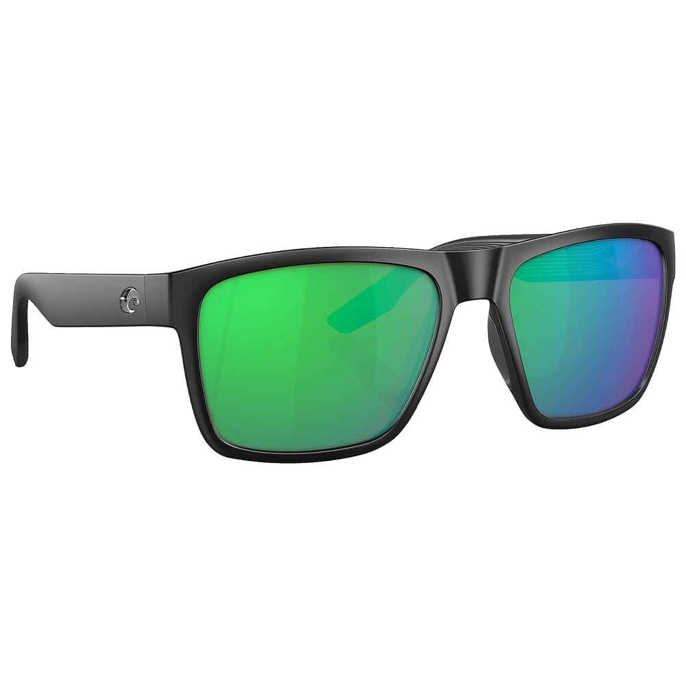 Costa Paunch XL Matte Black Frame Sunglasses w/Green Mirror 580P Lenses 06S9050-90500259