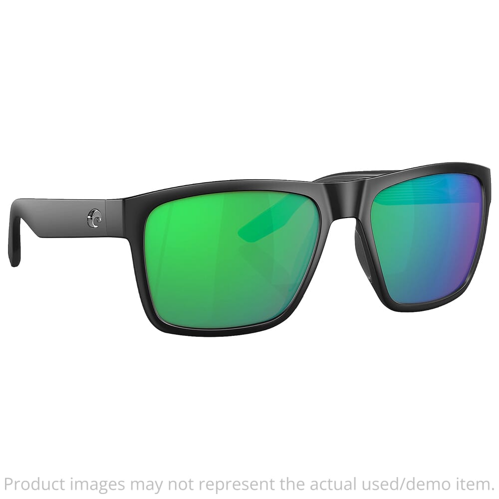 Costa USED Paunch XL Matte Black Frame Sunglasses w/Green Mirror 580P Lenses 06S9050-90500259 UA5383