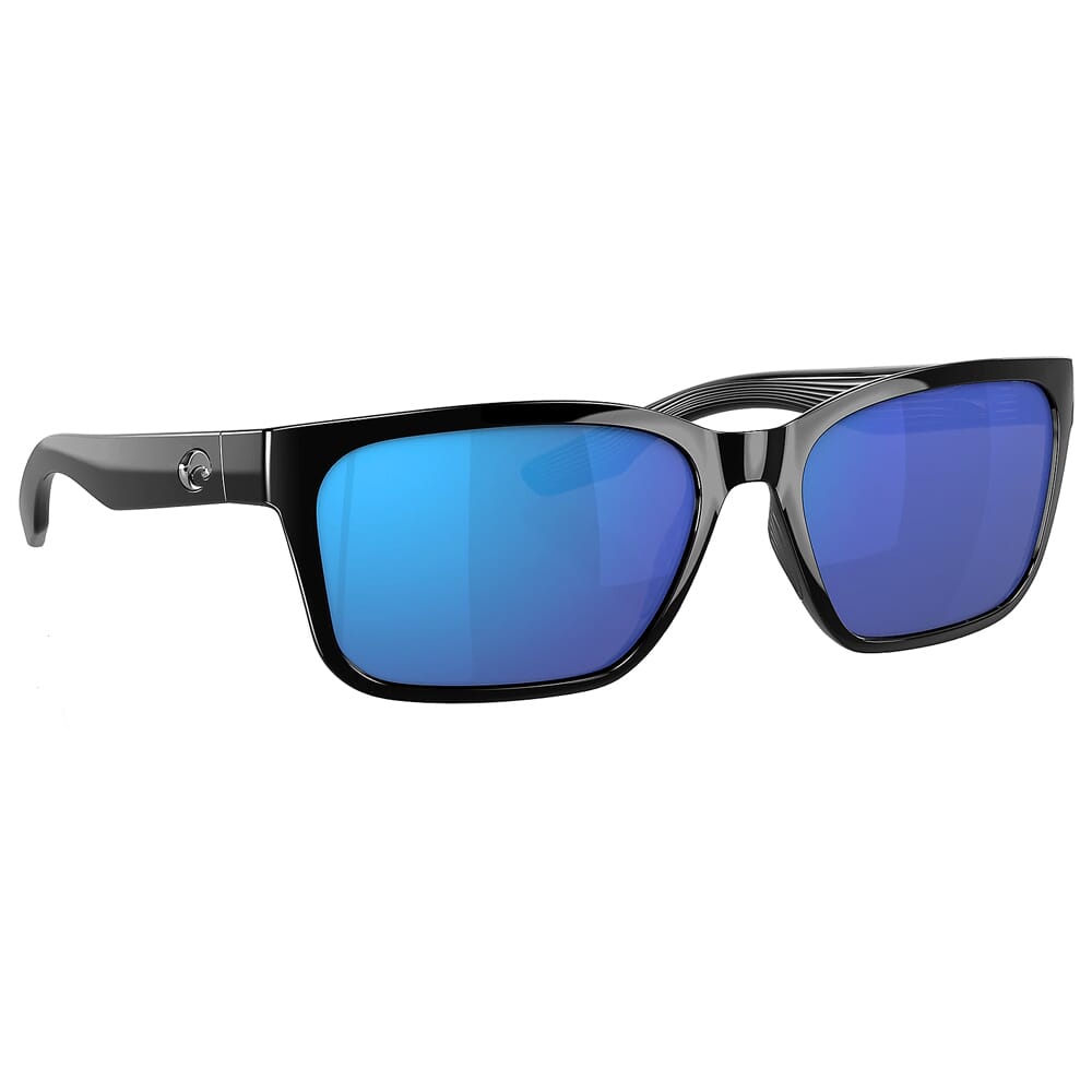 Costa Palmas Black Frame Sunglasses w/Blue Mirror 580G Lenses 06S9081-90810157