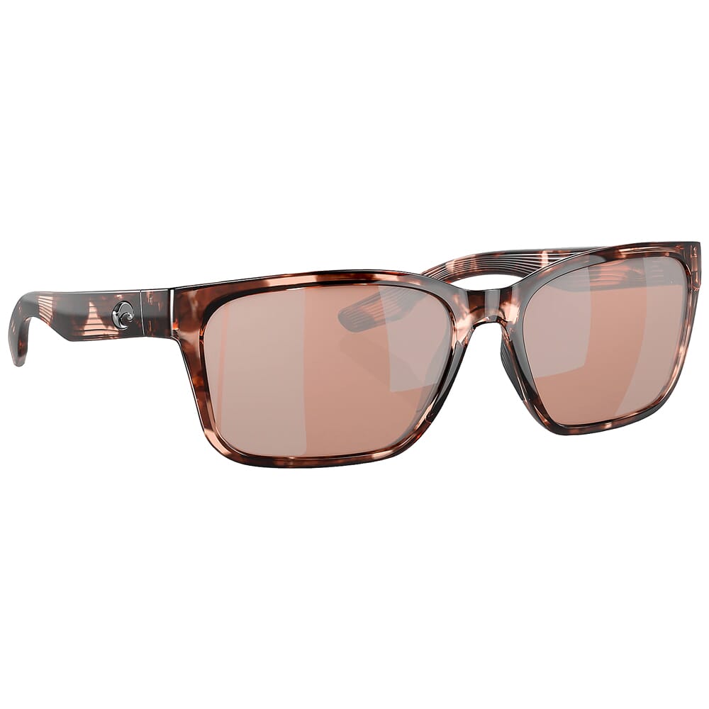 Costa Palmas Coral Tortoise Frame Sunglasses w/Copper Silver Mirror 580P Lenses 06S9081-90810557