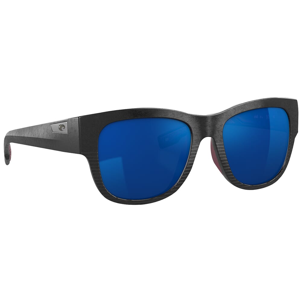 Costa Caleta Net Black Frame Sunglasses w/Blue Mirror 580G Lenses 06S9084-90840255