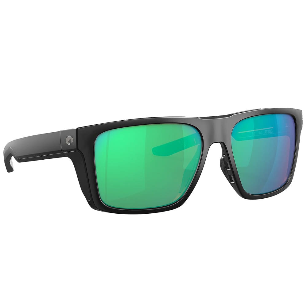 Costa Lido Matte Black Sunglasses w/Green Mirror 580G Lenses 06S9104-91040257