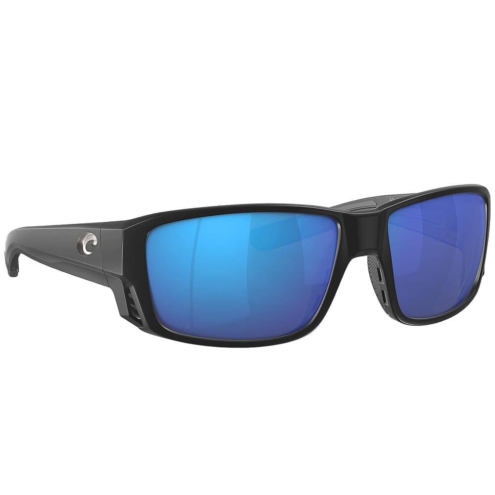 Costa Tuna Alley Pro Matte Black Sunglasses w/Blue Mirror 580G Lenses 06S9105-91050160