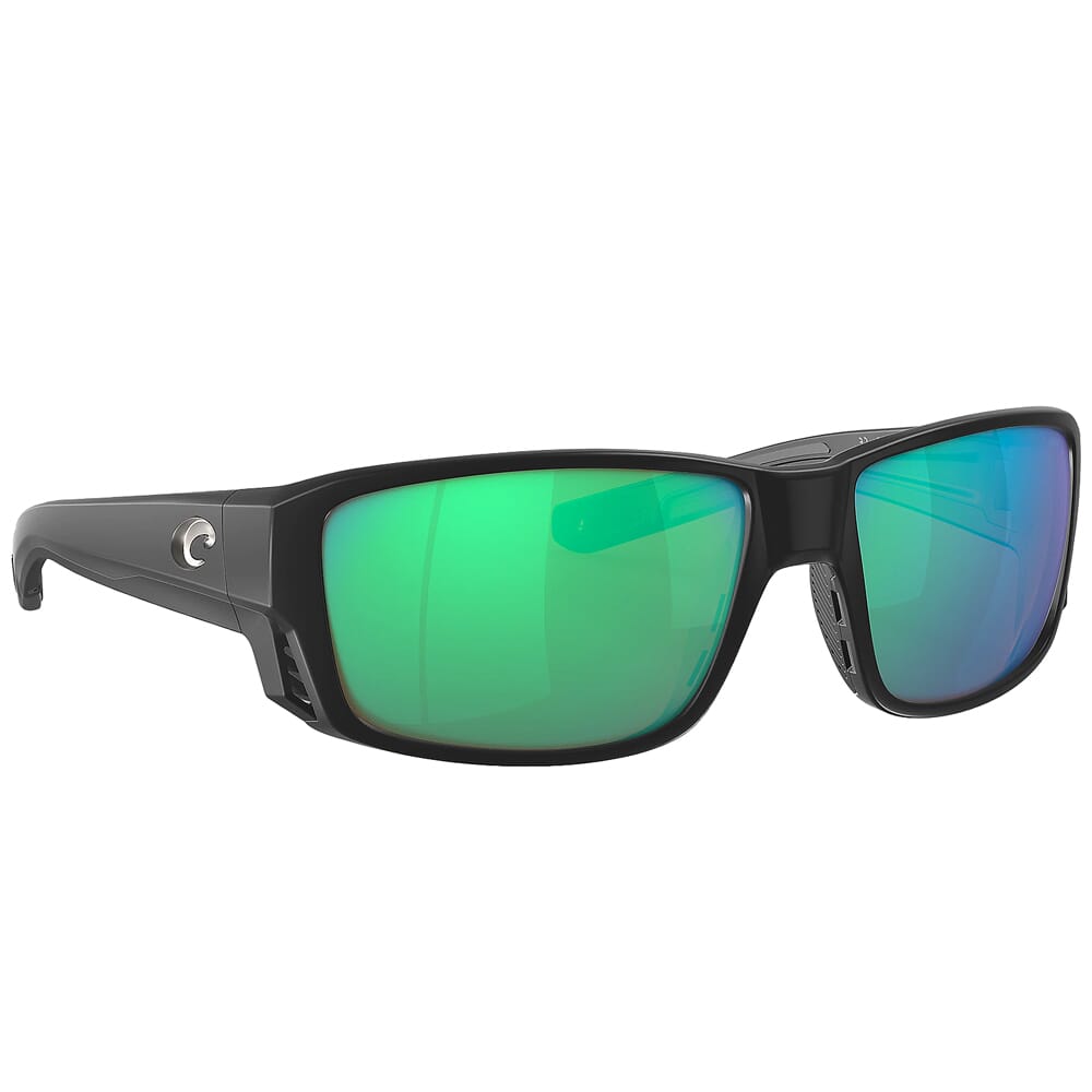 Costa Tuna Alley Pro Matte Black Sunglasses w/Green Mirror 580G Lenses 06S9105-91050260