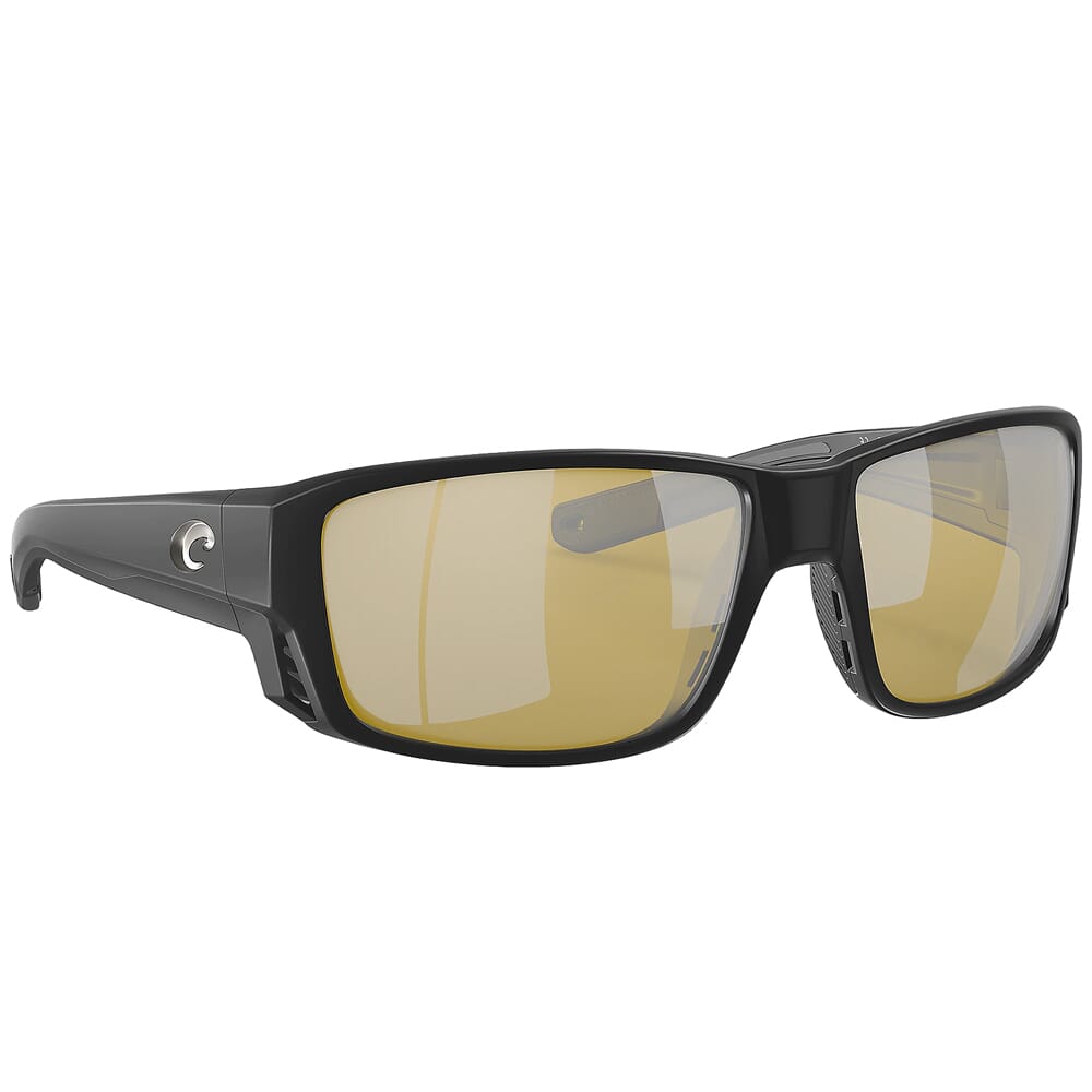 Costa Tuna Alley Pro Matte Black Sunglasses w/Sunrise Silver Mirror 580G Lenses 06S9105-91050660