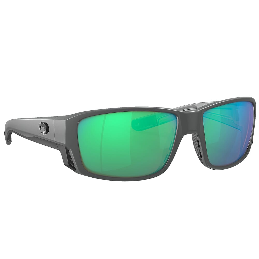Costa Tuna Alley Pro Matte Gray Frame Sunglasses w/Green Mirror 580G Lenses 06S9105-91050860