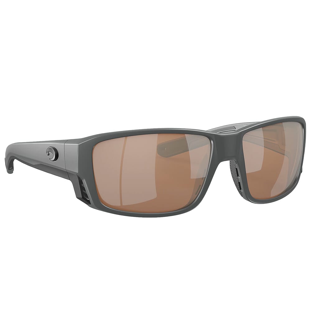 Costa Tuna Alley Pro Matte Gray Frame Sunglasses w/Copper Silver Mirror 580G Lenses 06S9105-91051060
