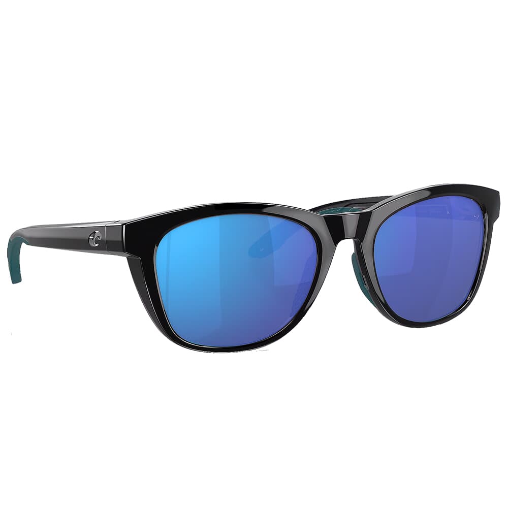 Costa Aleta Black Frame Sunglasses w/Blue Mirror 580P Lenses 06S9108-91080854