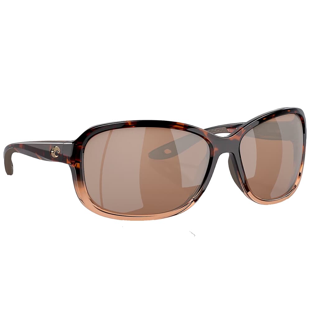 Costa Seadrift Shiny Tortoise Fade Frame Sunglasses w/Copper Silver Mirror 580G S Lenses 06S9114-91140358