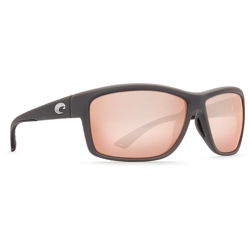 Costa Mag Bay Matte Gray Frame Sunglasses w/ Copper Silver Mirror 580P Lenses AA-98-OSCP