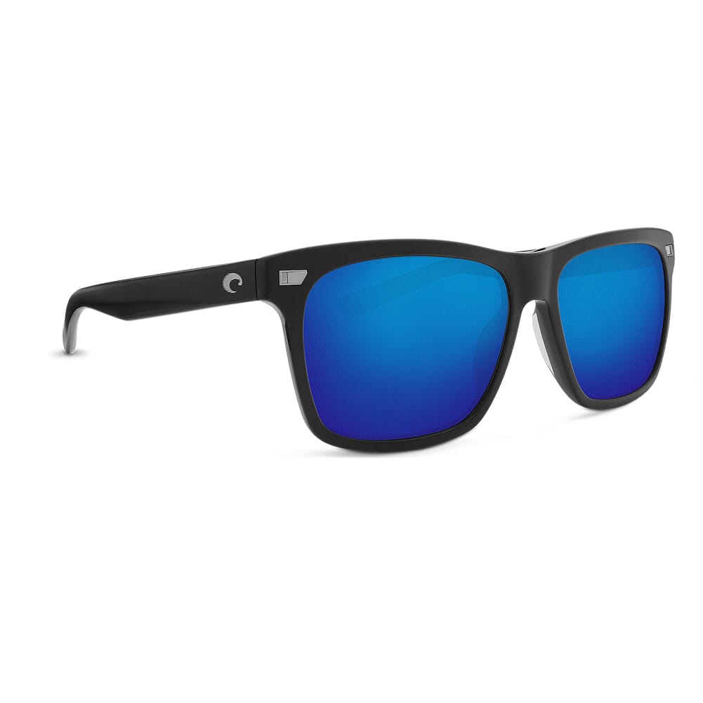 Costa Aransas Matte Black Frame Sunglasses w/ Blue Mirror 580G Lenses ARA-11-OBMGLP