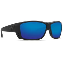 Costa Cat Cay Blackout Frame Sunglasses w/ Blue Mirror 580G Lenses AT-01-OBMGLP