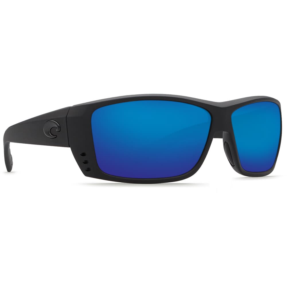 Costa Cat Cay Blackout Frame Sunglasses w/ Blue Mirror 580G Lenses AT-01-OBMGLP