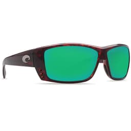 Costa Cat Cay Tortoise Frame Sunglasses w/ Green Mirror 580G Lenses AT-10-OGMGLP
