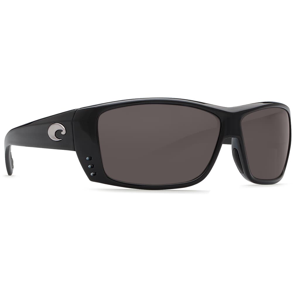 Costa Cat Cay Shiny Black Frame Sunglasses w/ Gray 580P Lenses AT-11-OGP