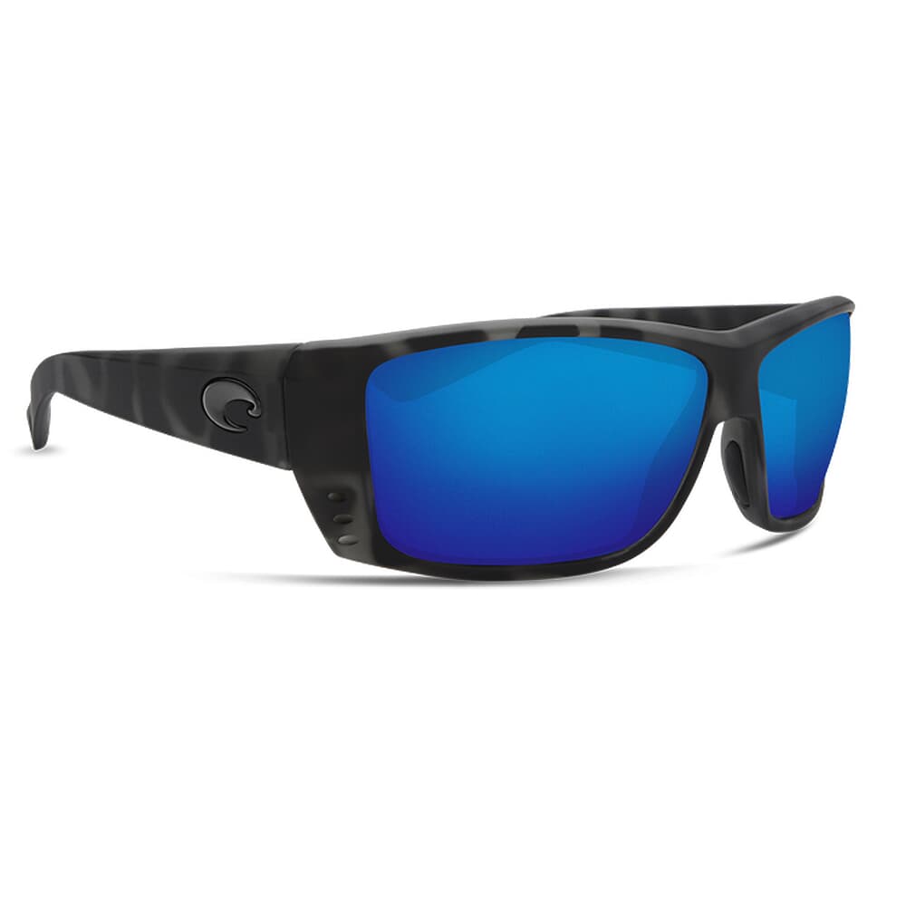 Costa Cat Cay Ocearch Matte Tiger Shark Frame Sunglasses w/ Blue Mirror 580G Lenses AT-140OC-OBMGLP