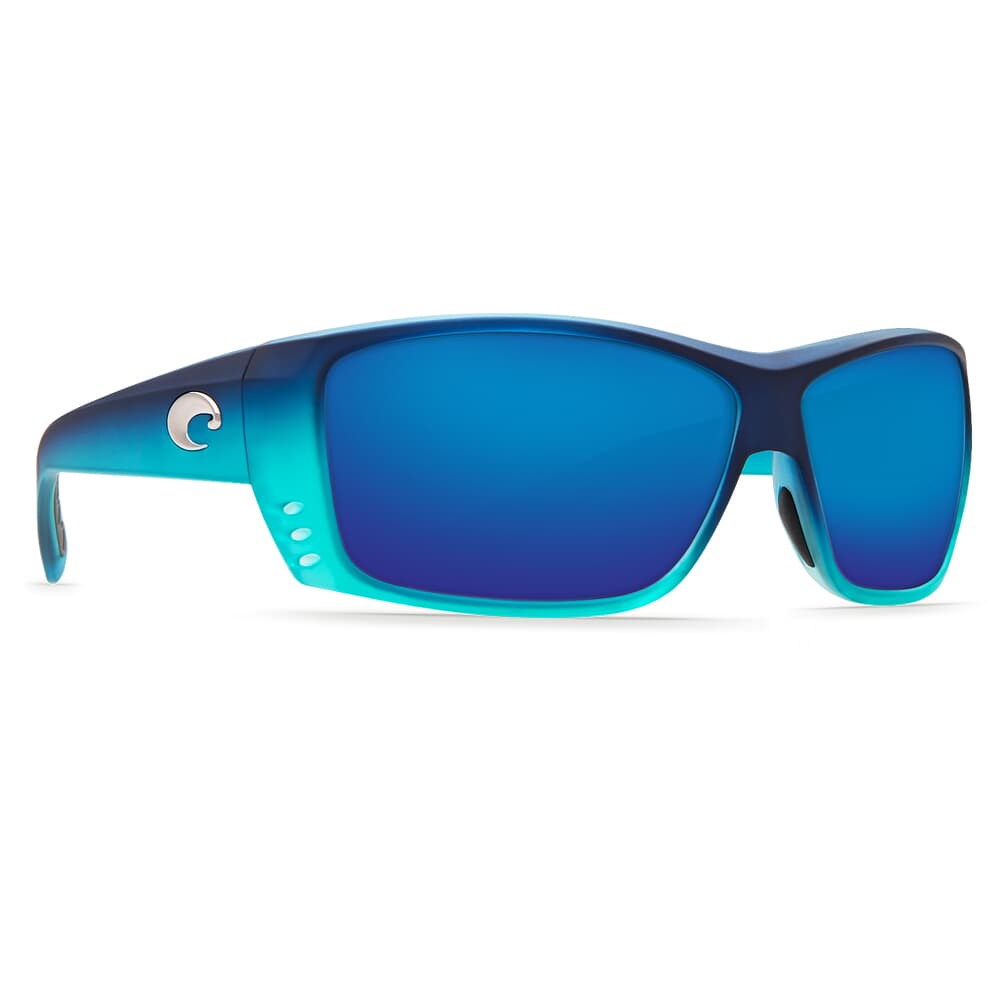 Costa Cat Cay Matte Caribbean Fade Frame Sunglasses w/ Blue Mirror 580P Lenses AT-73-OBMP