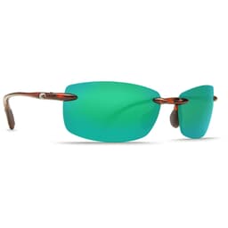 Costa Ballast Tortoise Frame Sunglasses w/ Green Mirror 580P Lenses BA-10-OGMP