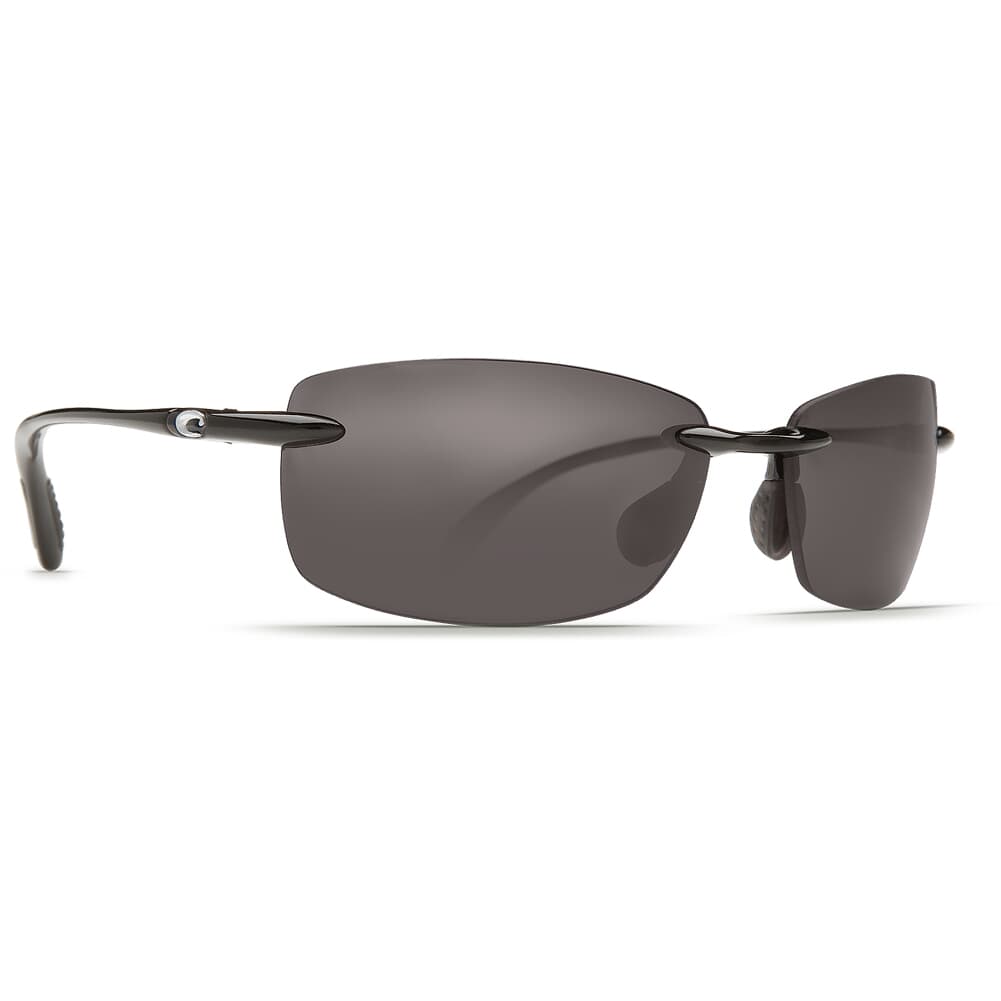 Costa Ballast Shiny Black Frame Sunglasses w/ Gray 580P C-Mate 1.50 Lenses BA-11-OGP-1.50