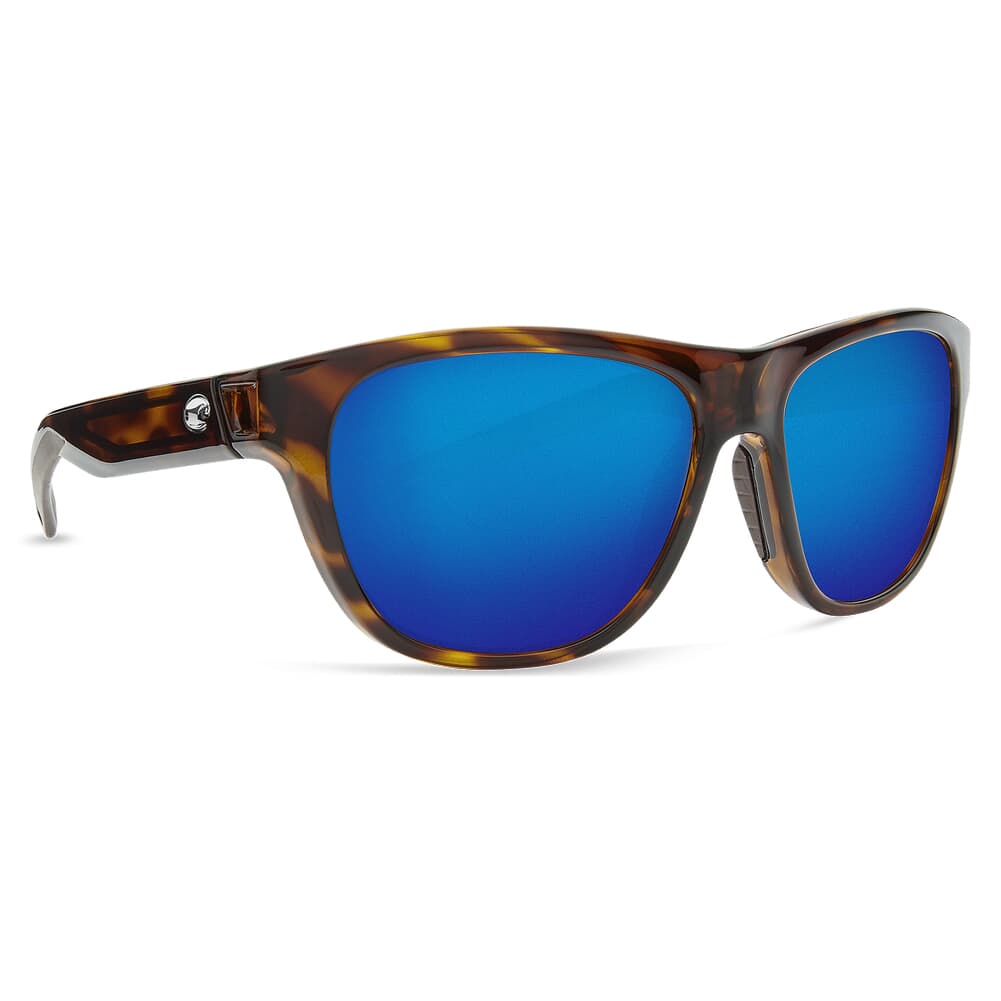 Costa Bayside Shiny Tortoise Tortoise Frame Sunglasses w/ Blue Mirror 580G Lenses BAY-10-OBMGLP