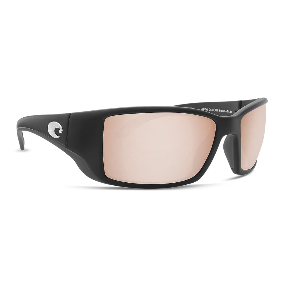 Costa Blackfin Matte Black Frame Sunglasses w/ Copper Silver Mirror 580G Lenses BL-11-OSCGLP