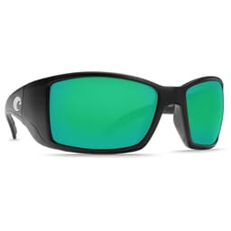 Costa Blackfin Matte Black Global Fit Frame Sunglasses w/ Green Mirror 580P Lenses BL-11GF-OGMP