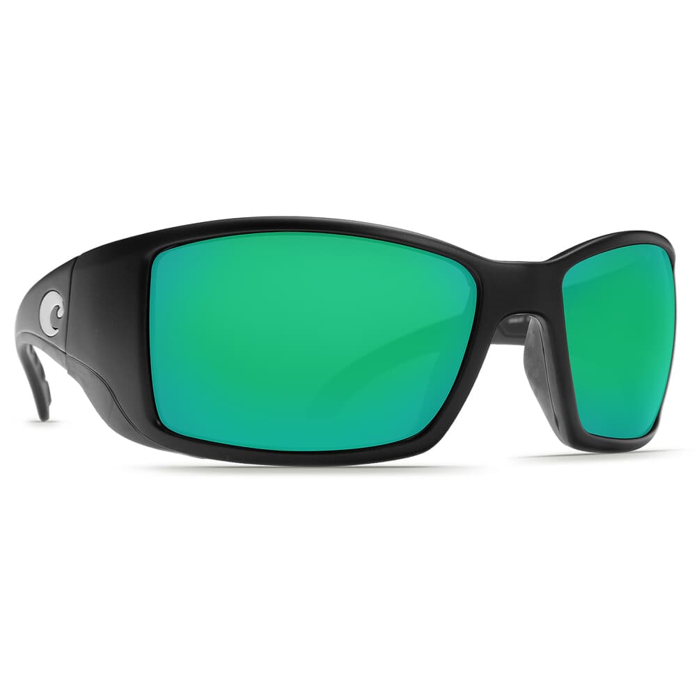 Costa Blackfin Matte Black Global Fit Frame Sunglasses w/ Green Mirror 580P Lenses BL-11GF-OGMP