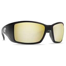 Costa Blackfin Matte Black Frame Sunglasses w/ Sunrise Silver Mirror 580P Lenses BL-11-OSSP