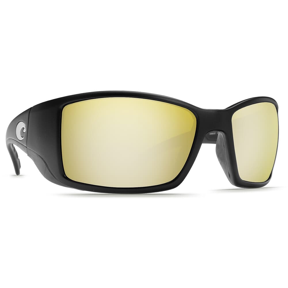 Costa Blackfin Matte Black Frame Sunglasses w/ Sunrise Silver Mirror 580P Lenses BL-11-OSSP