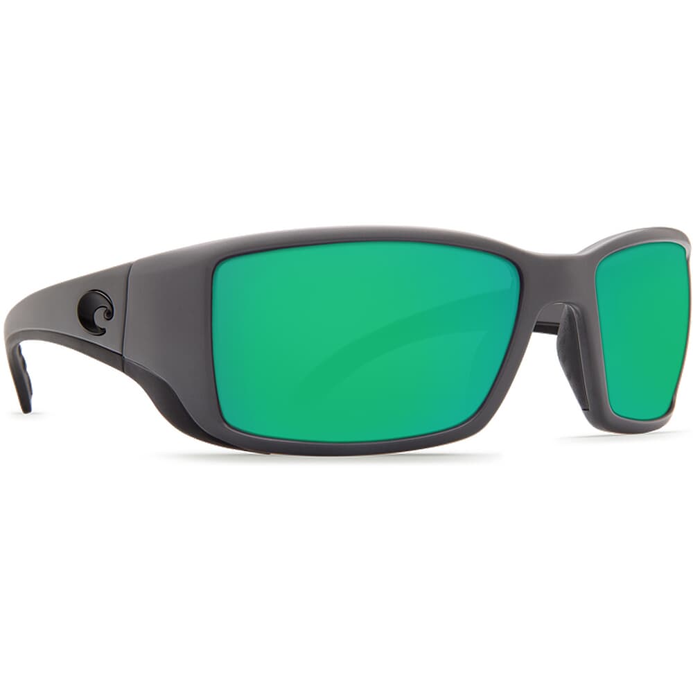 Costa Blackfin Matte Gray Frame Sunglasses w/ Green Mirror 580P Lenses BL-98-OGMP