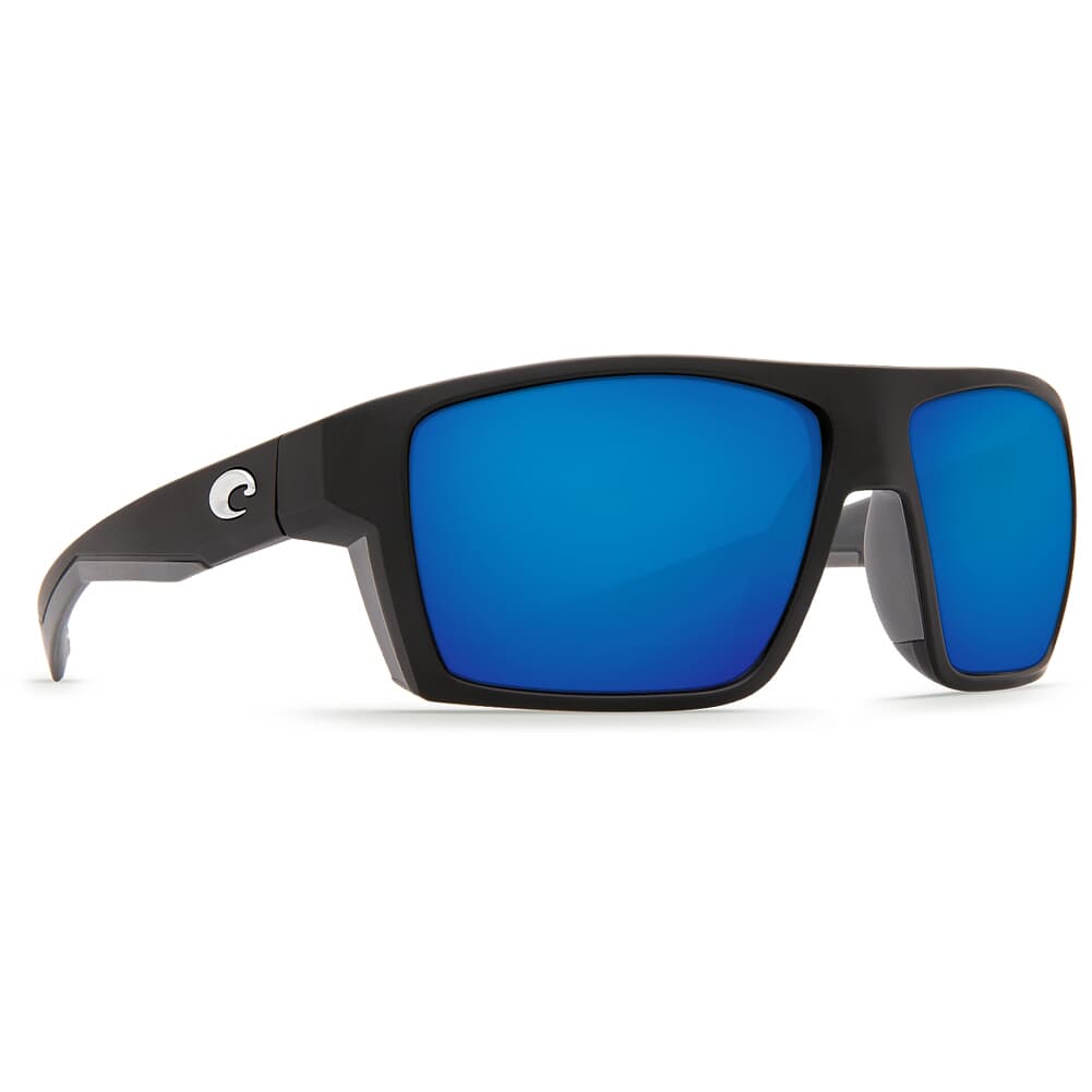 Costa Bloke Matte Black + Matte Gray Frame Sunglasses w/ Blue Mirror 580G Lenses BLK-124-OBMGLP