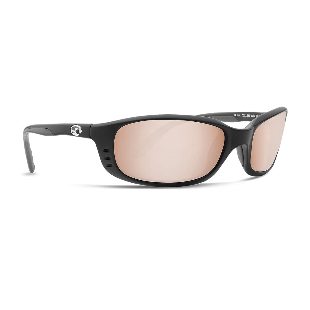 Costa Brine Matte Black Frame Sunglasses w/ Copper Silver Mirror 580G Lenses BR-11-OSCGLP