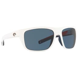 Costa Broadbill Matte USA White Frame Sunglasses w/ Gray 580P Lenses BRB-411-OGP