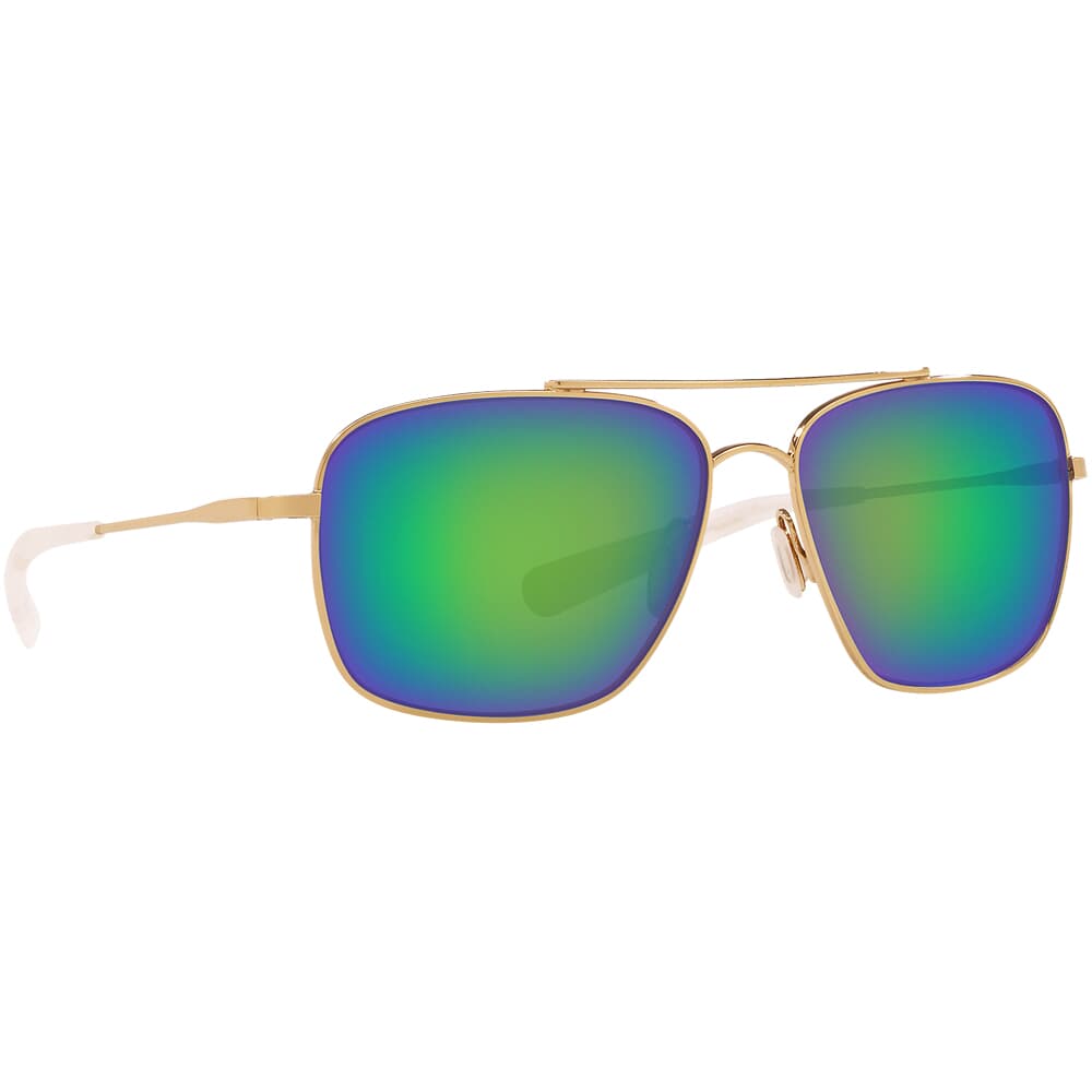 Costa Canaveral Shiny Gold Frame Sunglasses w/ Green Mirror 580G Lenses CAN-126-OGMGLP